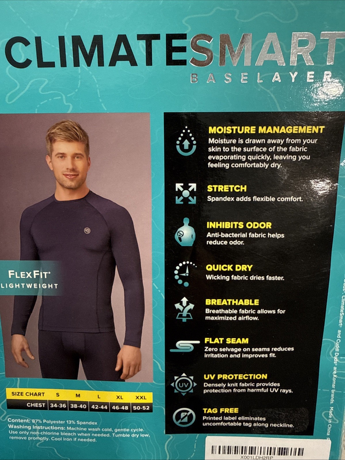 Black Lightweight Climatesmart FlexFit Performance Shirt Base Layer Size Small gallery
