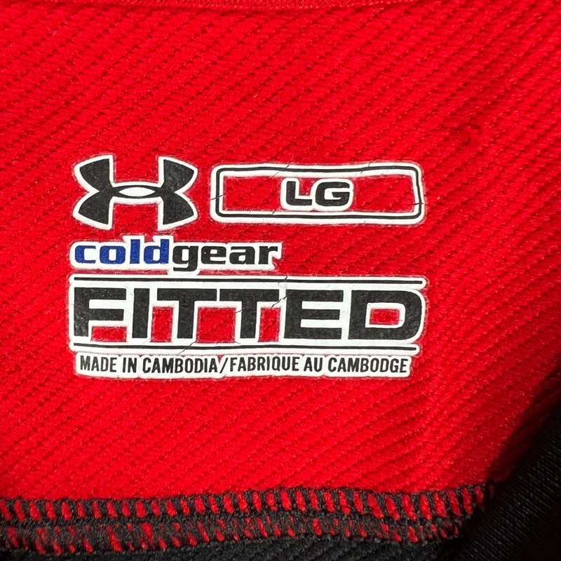 Under Armour Fitted Cold Gear Shirt Mens Large Black Red Long Sleeve Active gallery