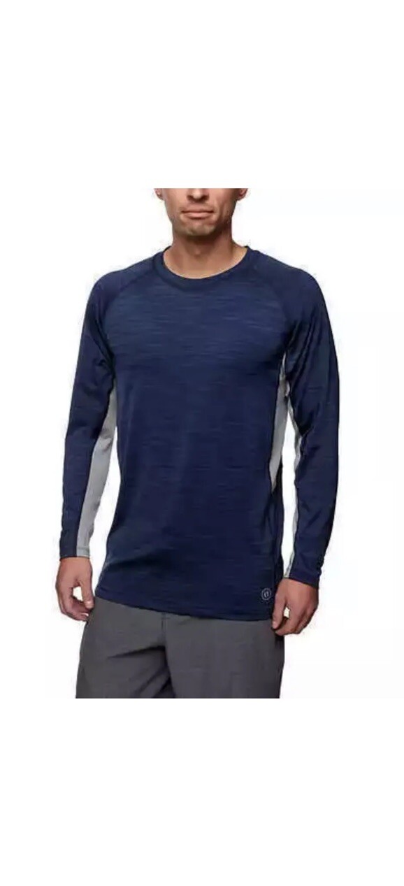 Hang Ten, LS Wicking UV Sun Protection Tee T-Shirt UPF 50+ Large , Blue B6 gallery