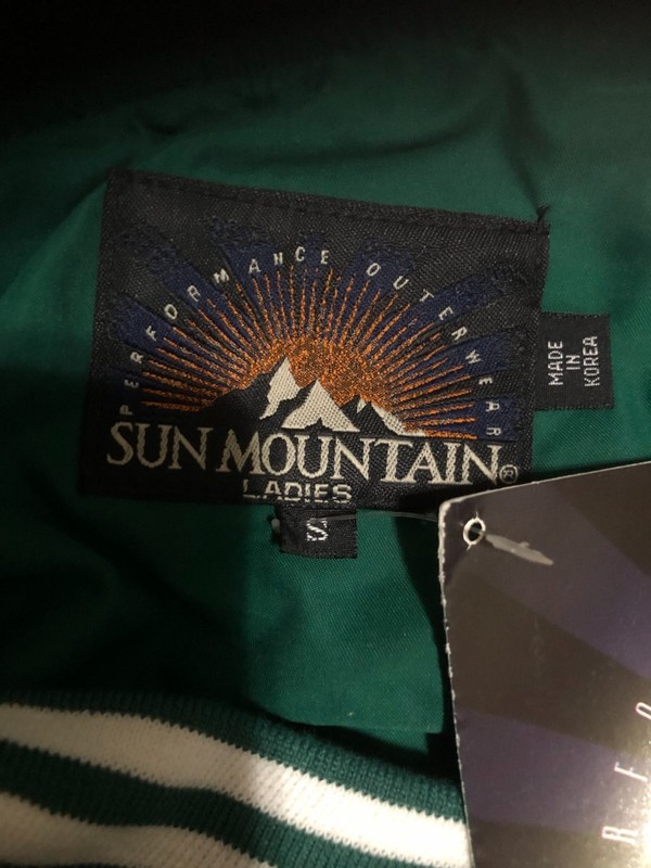 NWT Vintage Sun Mountain Performance Womens S Golf Windshirt Jacket Green White gallery