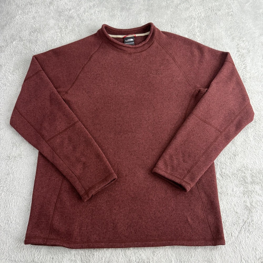 The North Face Pullover Mens Medium Red Fleece Crewneck Thermal Hiking Top