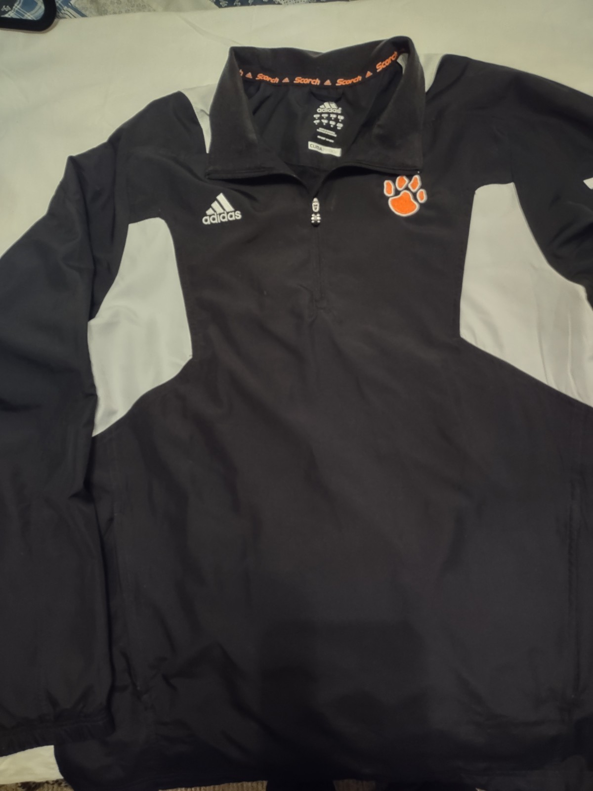 Adidas Mens 1/4 Zip Scorch Jacket Clemson Tigers Golf Invitational Clima Proof gallery