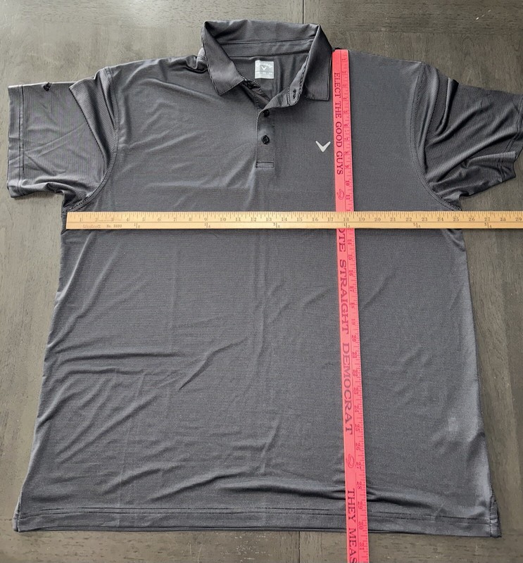 Callaway Performance Stretch Golf Polo Shirt Striped Gray Mens Sz 2XL XXL gallery