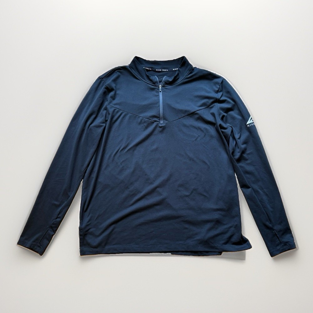 Nike Trail Dri-FIT 1/2-Zip Mid-Layer Running Top $85 Lrg Mens Black FV9994-010