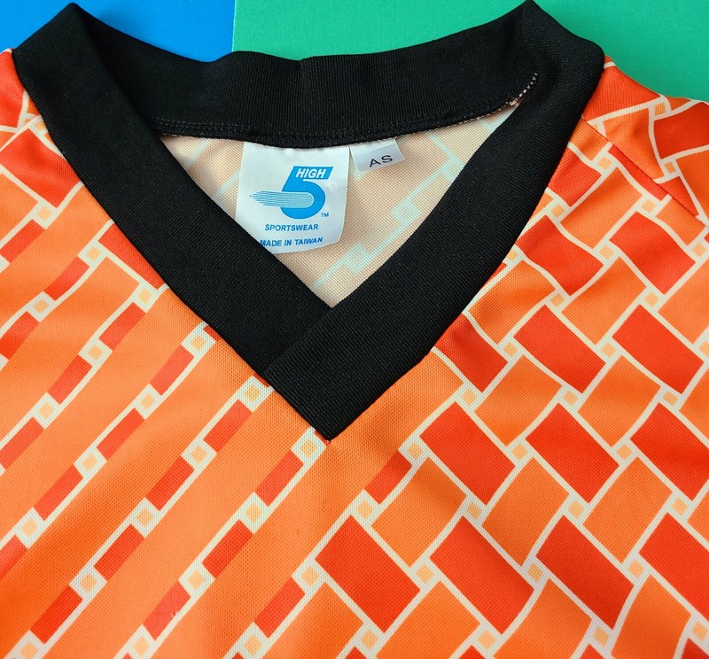 Men's High Five Sportswear Basket Weave Pattern Style Orange Shirt Size Medium gallery