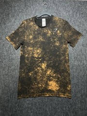 Gymshark Washed Seamless T Shirt Mens XS Black/Bleach Acid Tie Dye Performance