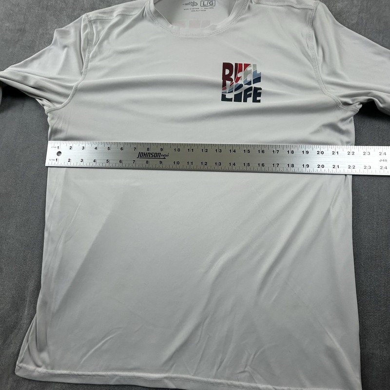 Reel Life Fishing Shirt Mens White Large Long Sleeve T-Shirt Sun Water UPF 50+ gallery