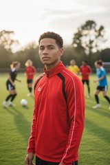 Mens Admiral Soccer Quarter Zip Pullover – Red – Size Small S