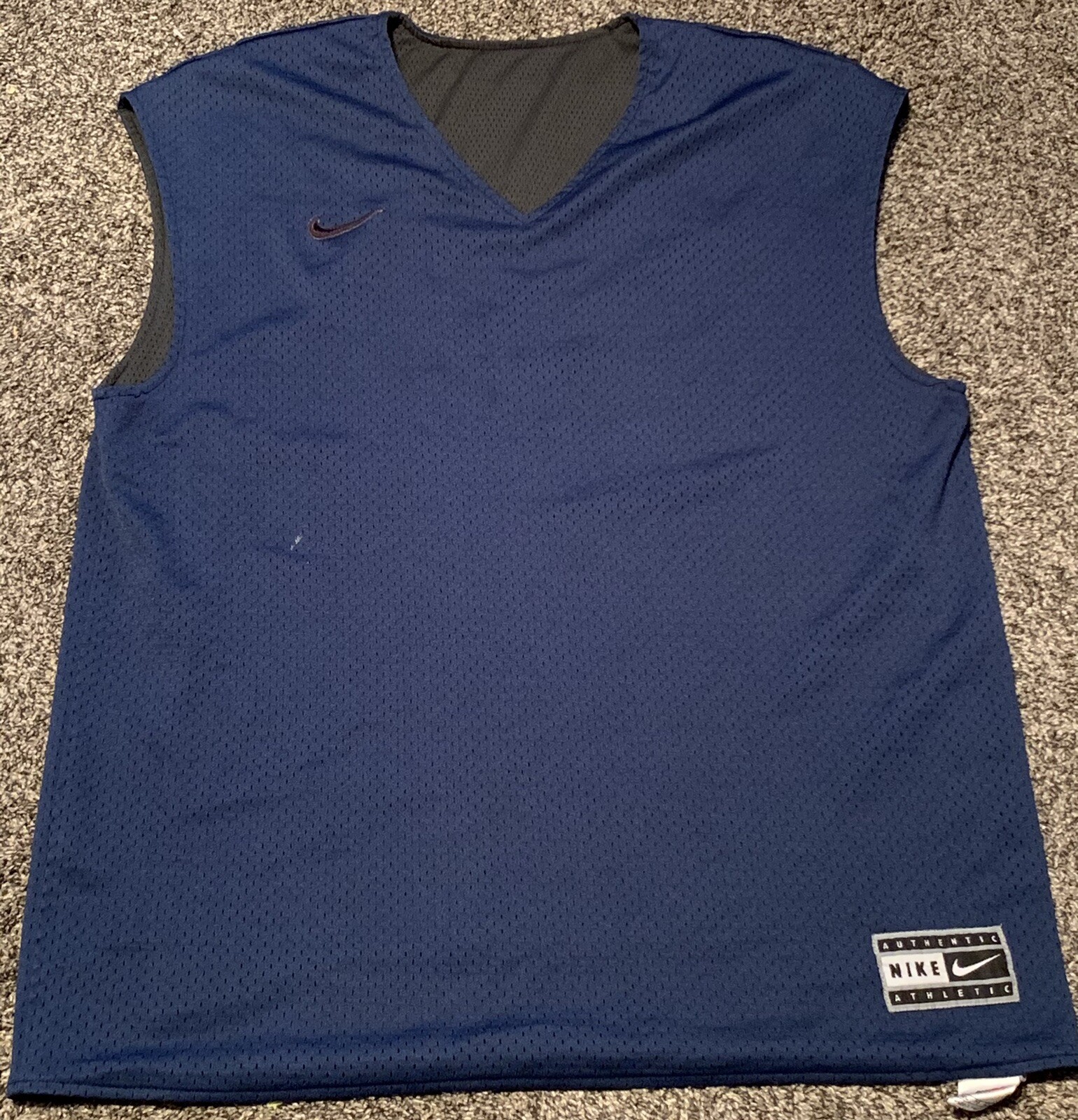 Vintage Nike Player Reversible Authentic Jersey Black Blue Size XL V Neck gallery