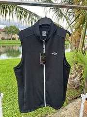Size Large-Tall Callaway Full Zip Golf Vest Men’s CGKS9H9XDS Caviar Polyester