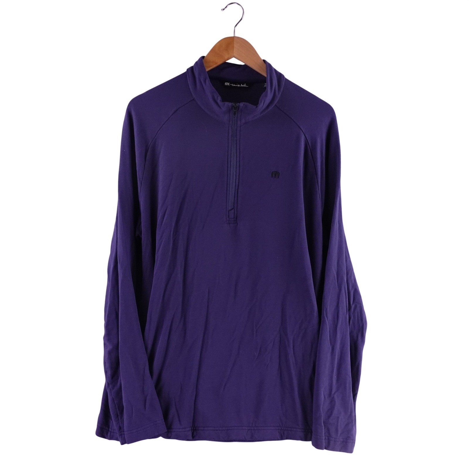Travis Mathew Mens M Royal Blue Quarter Zip Pullover Cloud Golf Activewear Shirt gallery