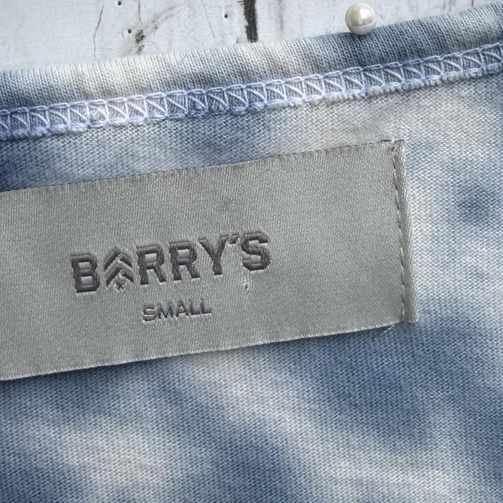BARRY'S Tank Top Mens Small Blue Tie Dye Logo Sleeveless Athletic Gym Training gallery