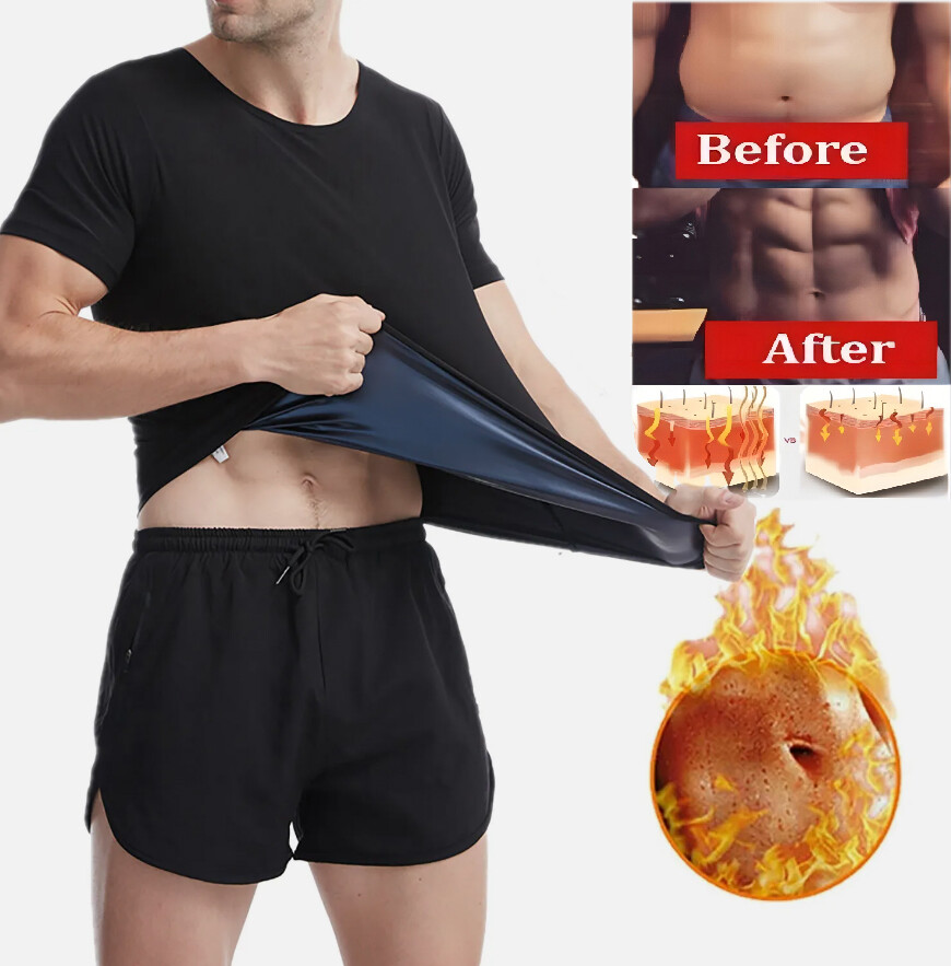 Men Gynecomastia Compression Tank Top Sauna Sweat Vest Fitness Body Shaper Belt