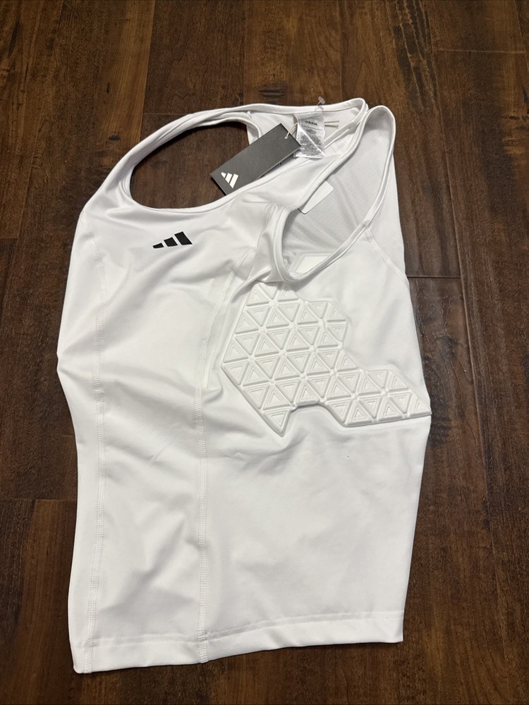 NWT Adidas Padded Tank Top White Compression Sports Training Shirt Men’s L . D4