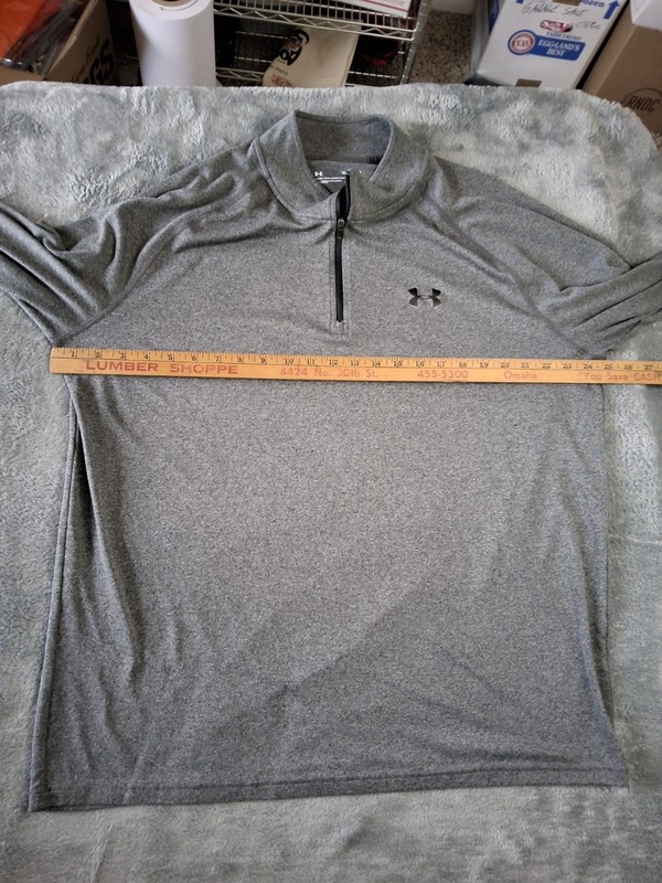 Mens Under Armour XL Loose Long Sleeve Shirt 1/4 Zip Heatgear Athletic Top Gray gallery