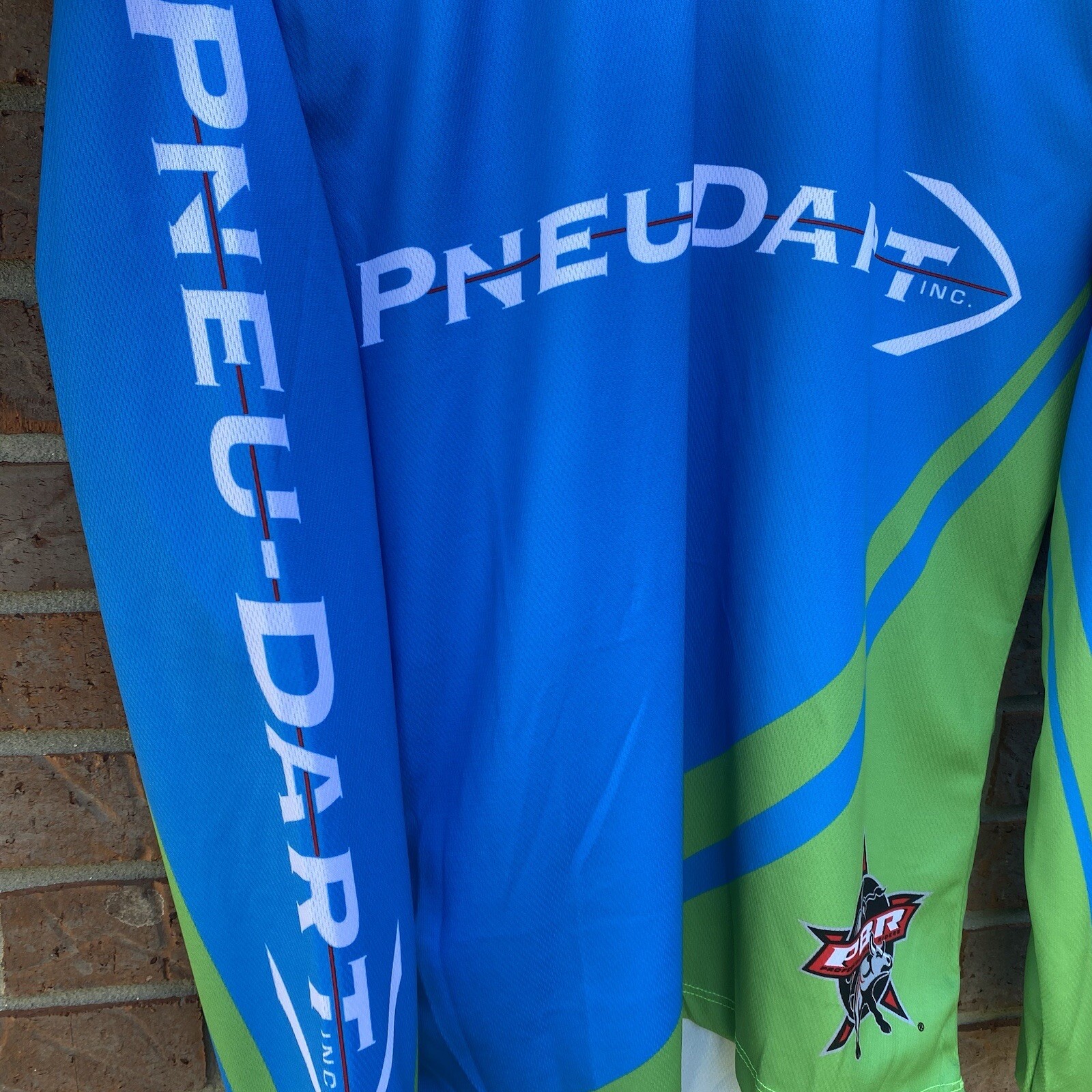 PBR Professional Bull Riders PNEU DART Merritt Sponsor Jersey Blue Size Small gallery