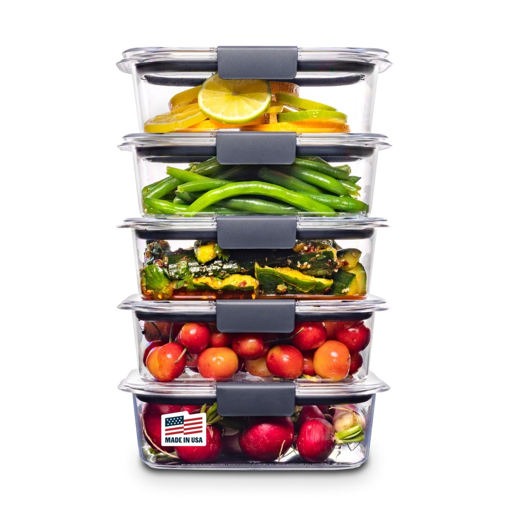 Rubbermaid Brilliance Tritan Plastic Food Storage Containers BPA Free Airtight L