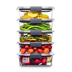 Rubbermaid Brilliance Tritan Plastic Food Storage Containers BPA Free Airtight L