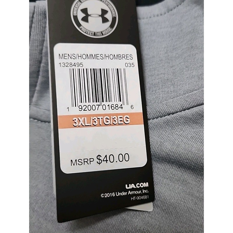 Under Armour Mens HeatGear 2.0 1/2 Zip Pullover Grey 1328495-035 3XL NWT gallery