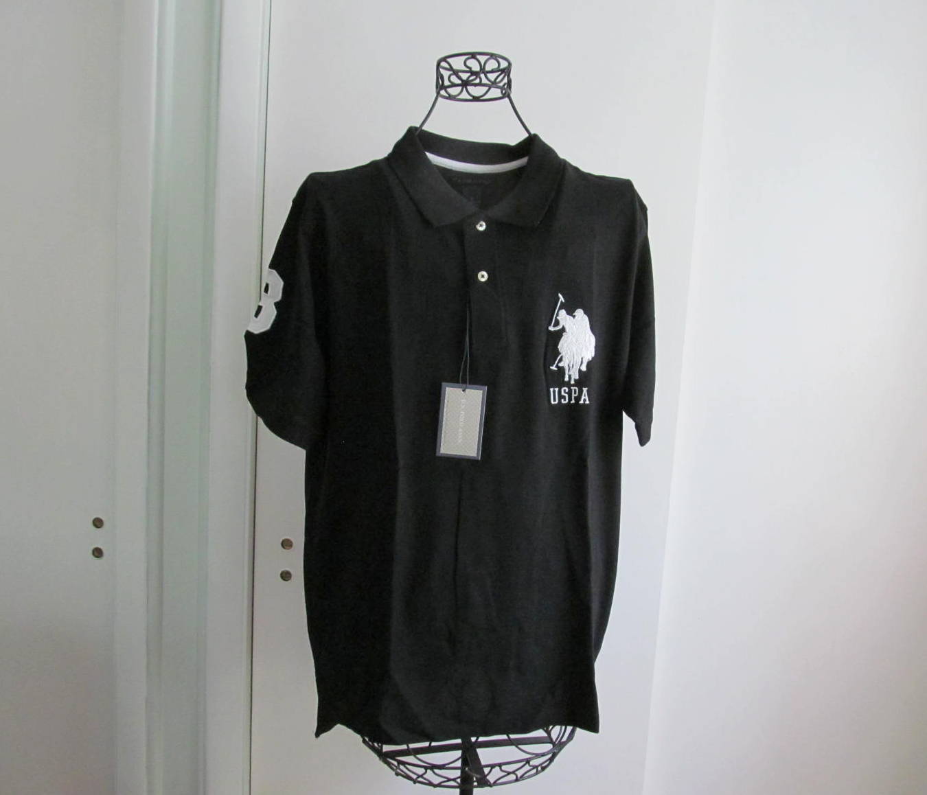 NWT MEN'S Black Pony Polo SHIRT Size S $38 gallery