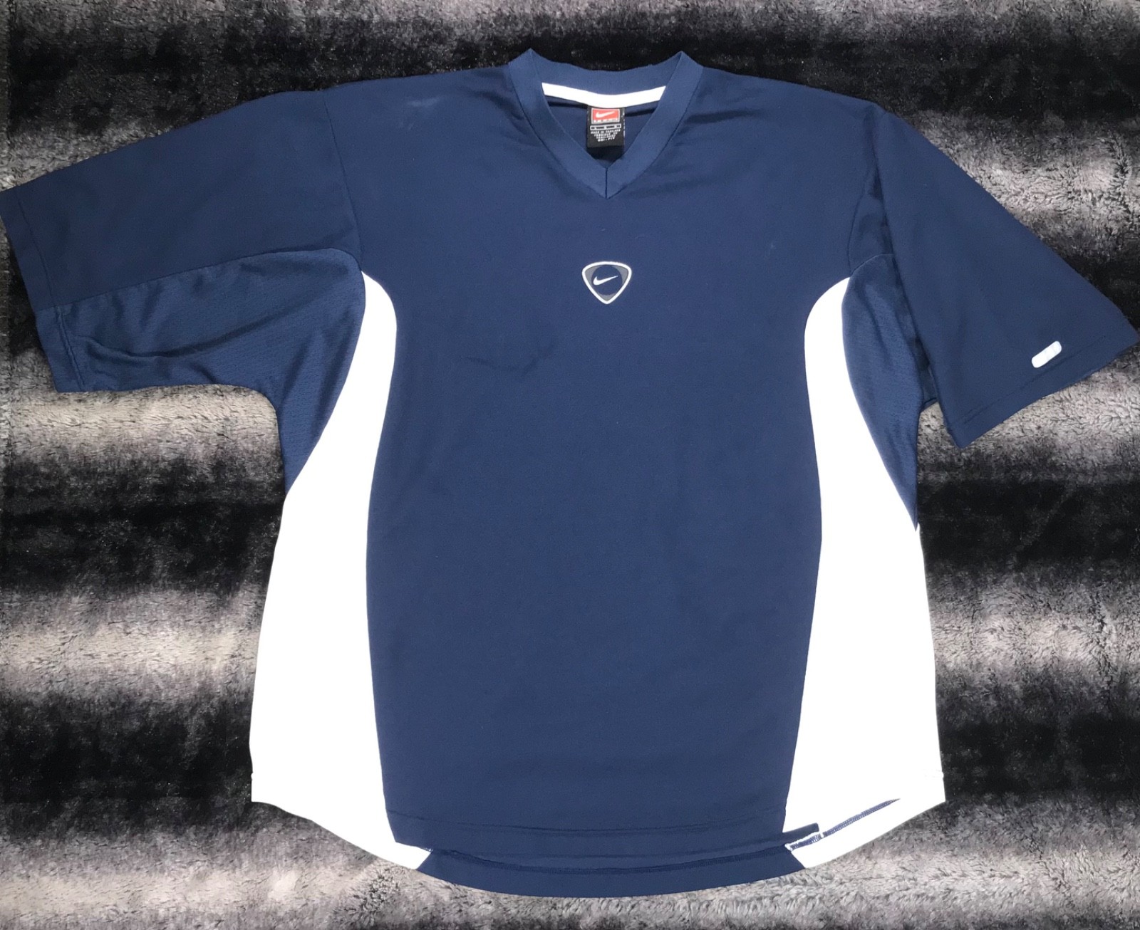 VTG Y2K NIKE Team CTR Swoosh (L) Blue Soccer Performance Dri-Fit Jersey gallery