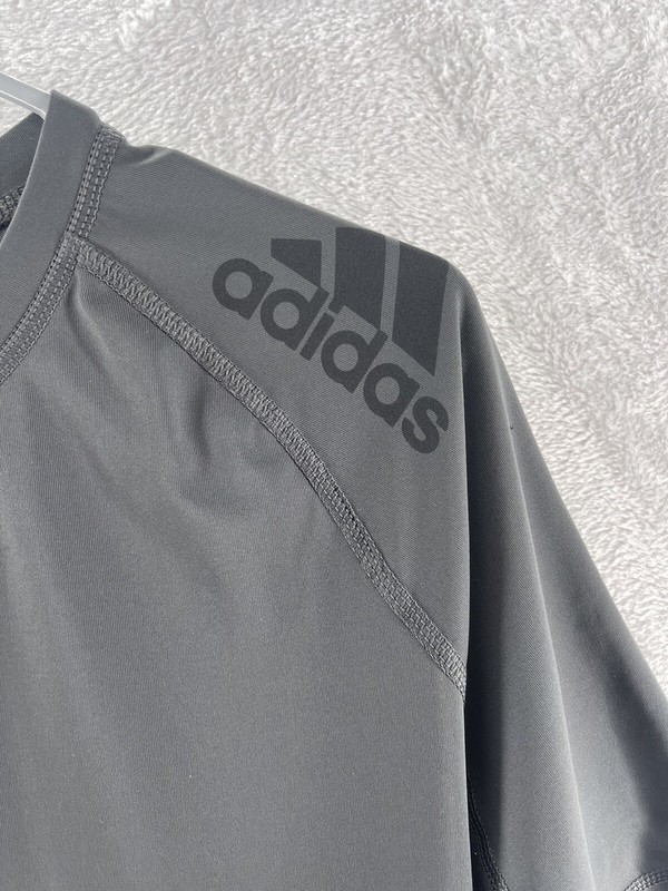 Adidas Shirt Mens Medium Alphaskin Gray Fitted Stretch Climacool Gym Training gallery