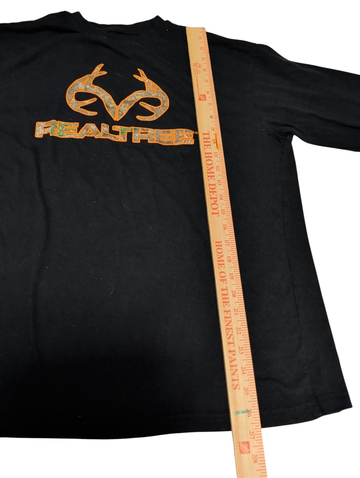 Realtree Mens Large Long Sleeve Shirt Black Camo Logo gallery