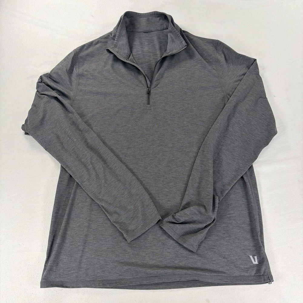 Vuori Ease Half Zip Long Sleeve Performance Pullover Gray Mens Size Medium - 1A
