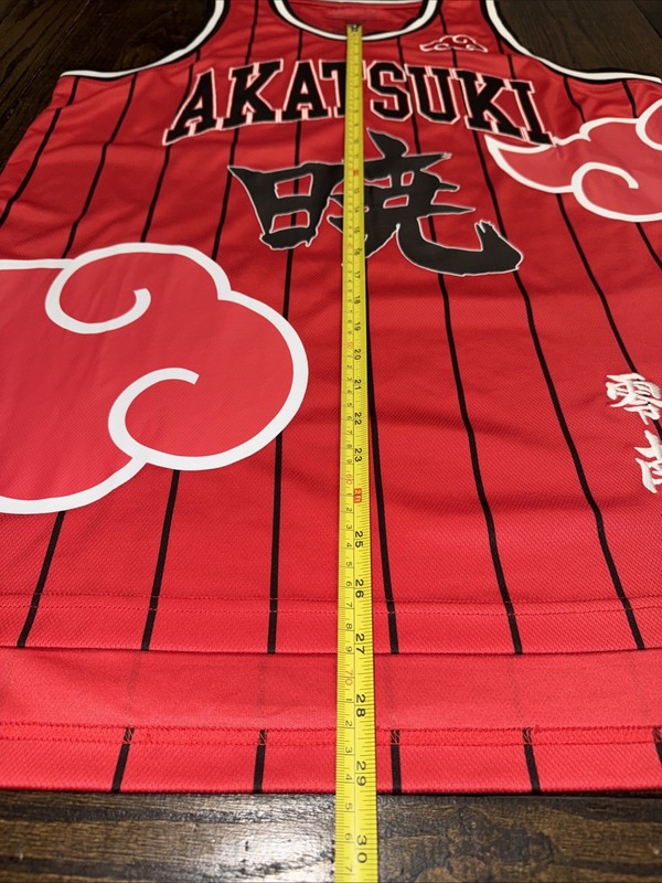 Naruto Shippuden Akatsuki Basketball Jersey Adult M Embroidered & Vinyl 2002 Red gallery