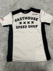 Fasthouse Speed Shop Jersey Mens Small Black White Moto BMX Racing Shirt FH Bike