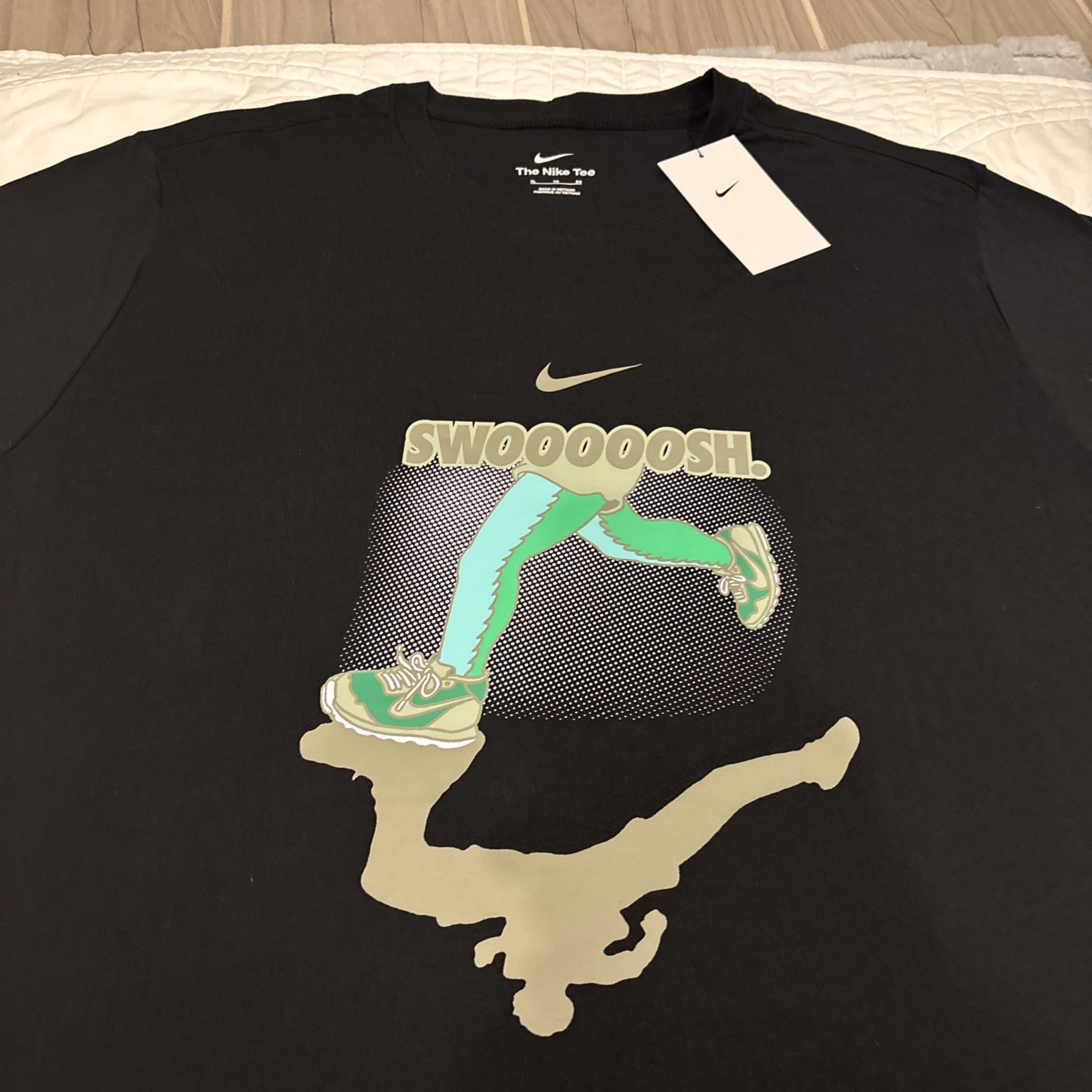 Nike Swoosh X-Large IYKYK Running Graphic Short Sleeve Shirt Black HV4150-010 gallery