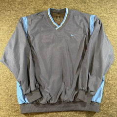 Nike Golf V Neck Pullover Windshirt Mens XL Gray Blue Long Sleeve