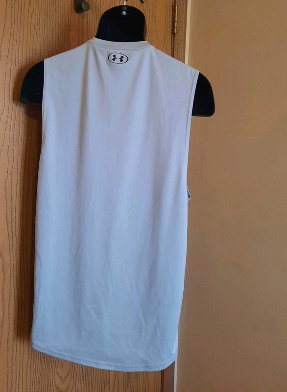 Under Armour Hratgear Men's Gray Graphic Print Logo Tank Top Size M gallery