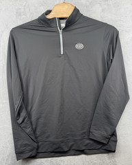 Peter Millar Long Sleeve 1/4 Zip Gray Embroidered Peformance Men’s Size XL