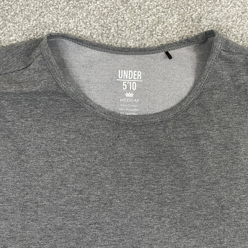 Under 5'10 Shirt Men M Gray Long Sleeve Activewear Performance Athletic Pullover gallery