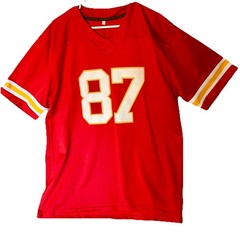 KC Chiefs Colors RED #87 JERSEY No Name Panel Stitched on numbers-Size Large