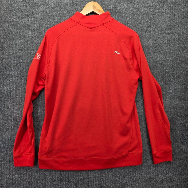 KJUS Men's Red Half Zip Pullover Long Sleeve Golf Athletic Shirt Size M gallery