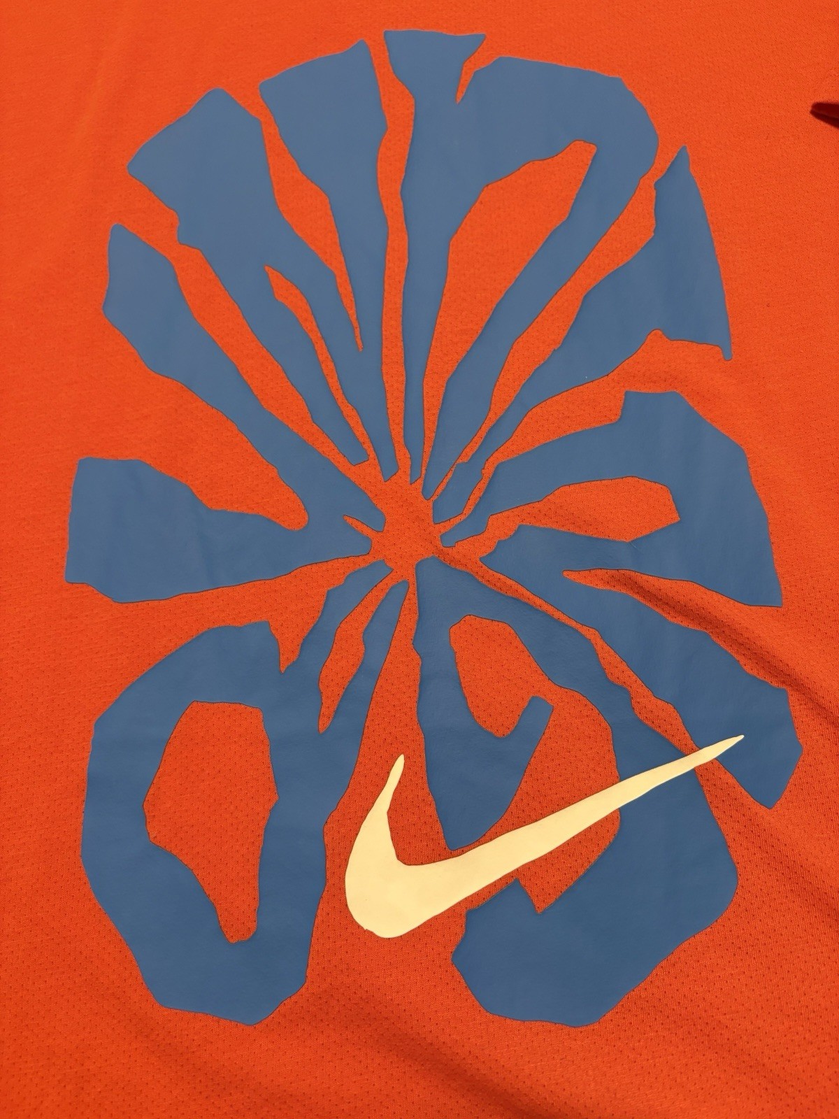 Nike Dri-Fit Running Graphic T-Shirt Orange Polyester Men’s Activewear gallery