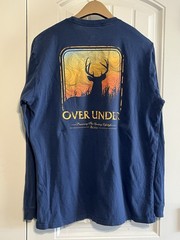 Men’s Over Under Blue, Long Sleeve Shirt, Size Medium Deer