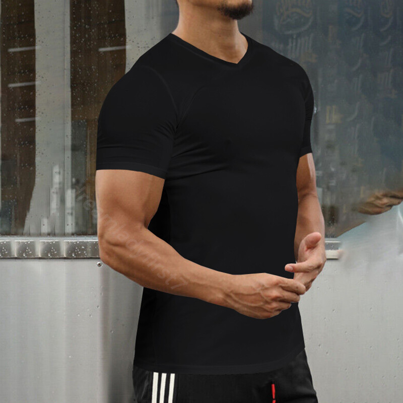 Men Compression Shirt Base Layer Top Gym Workout Sports Top Quick Dry Breathable gallery