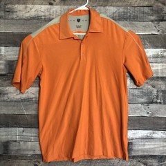 Nike Golf Polo Shirt Mens Medium Short Sleeve Orange Vented Casual Swoosh Modern