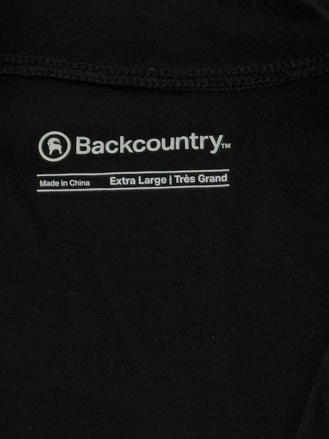 Backcountry Men’s Base Layer Black 1/2 Zip Size XL Long Sleeve Merino Wool NWOT gallery