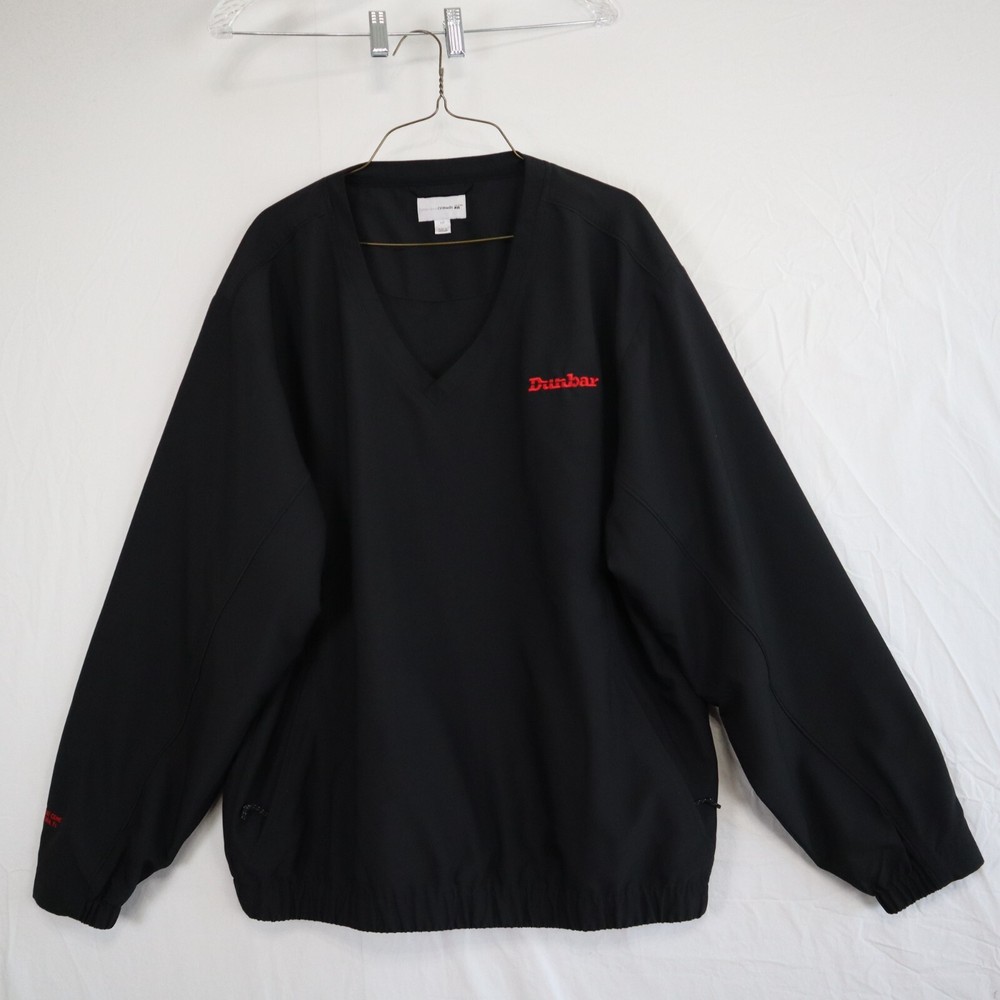 Cutter & Buck Pullover Mens Large WindTec Golf V-Neck Black Long Sleeve Dunbar