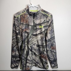 Under Armour 1/4 Zip Pullover M Camo Mossy Oak ColdGear Scent Control Hunting