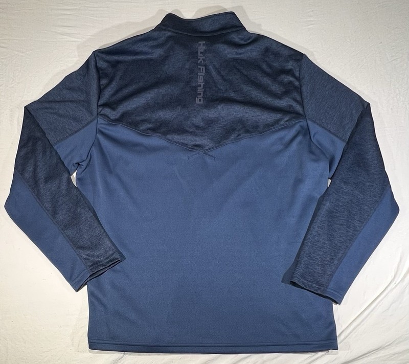 HUK Icon X Cold Front 1/4 Zip Mens L Blue Fisherman Fishing Breathable Stretch gallery