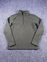 Patagonia Pullover Mens Small Green Quarter Zip Fleece Long Sleeve Hiking