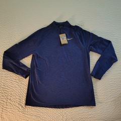 Nike Dri-FIT Blue 1/4 Zip Mock Neck Running Pullover Poly Size Men’s (M) NWT