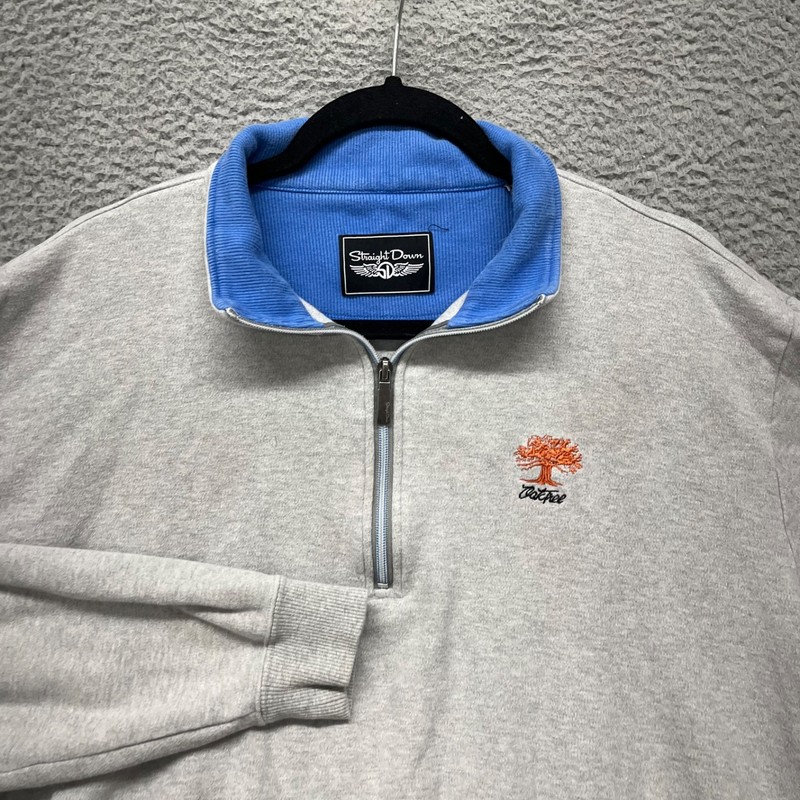 Straight Down Pullover Mens L Gray Heather Golf 1/4 Zip Preppy Sports *Logo* gallery