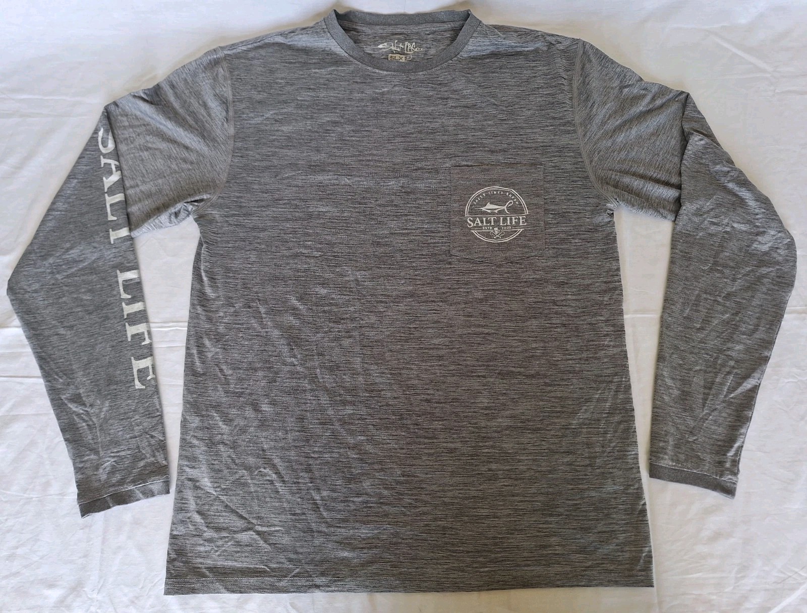 Salt Life Long Sleeve SLX Performance Fishing Shirt Moisture Wicking Size SMALL gallery