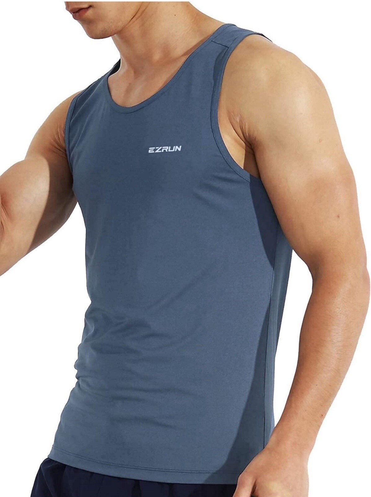 EZRUN Men's Tank Tops Quick Dry Workout Shirts Sleeveless Shirts Size L gallery